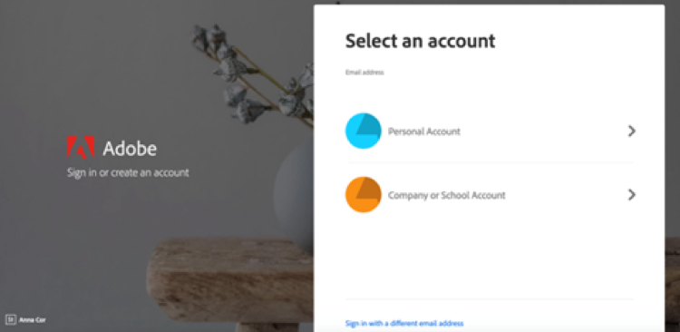 Select account