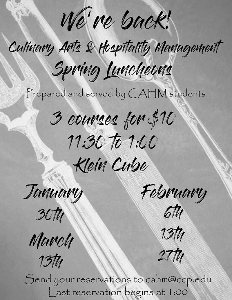 CHAM Lunch Flyer - 3 courses for $10