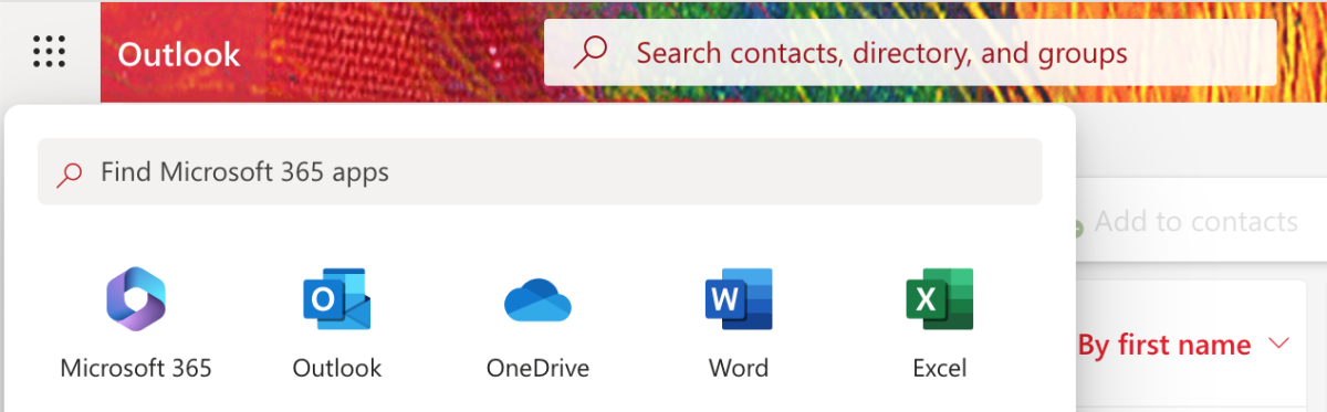 click on the 9 dots then click on Microsoft 365