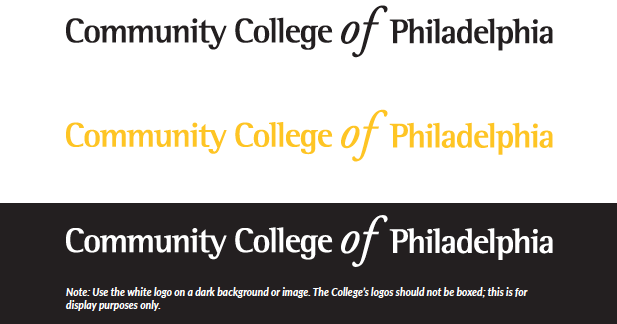 examples of the college logo as one line. not for use. 