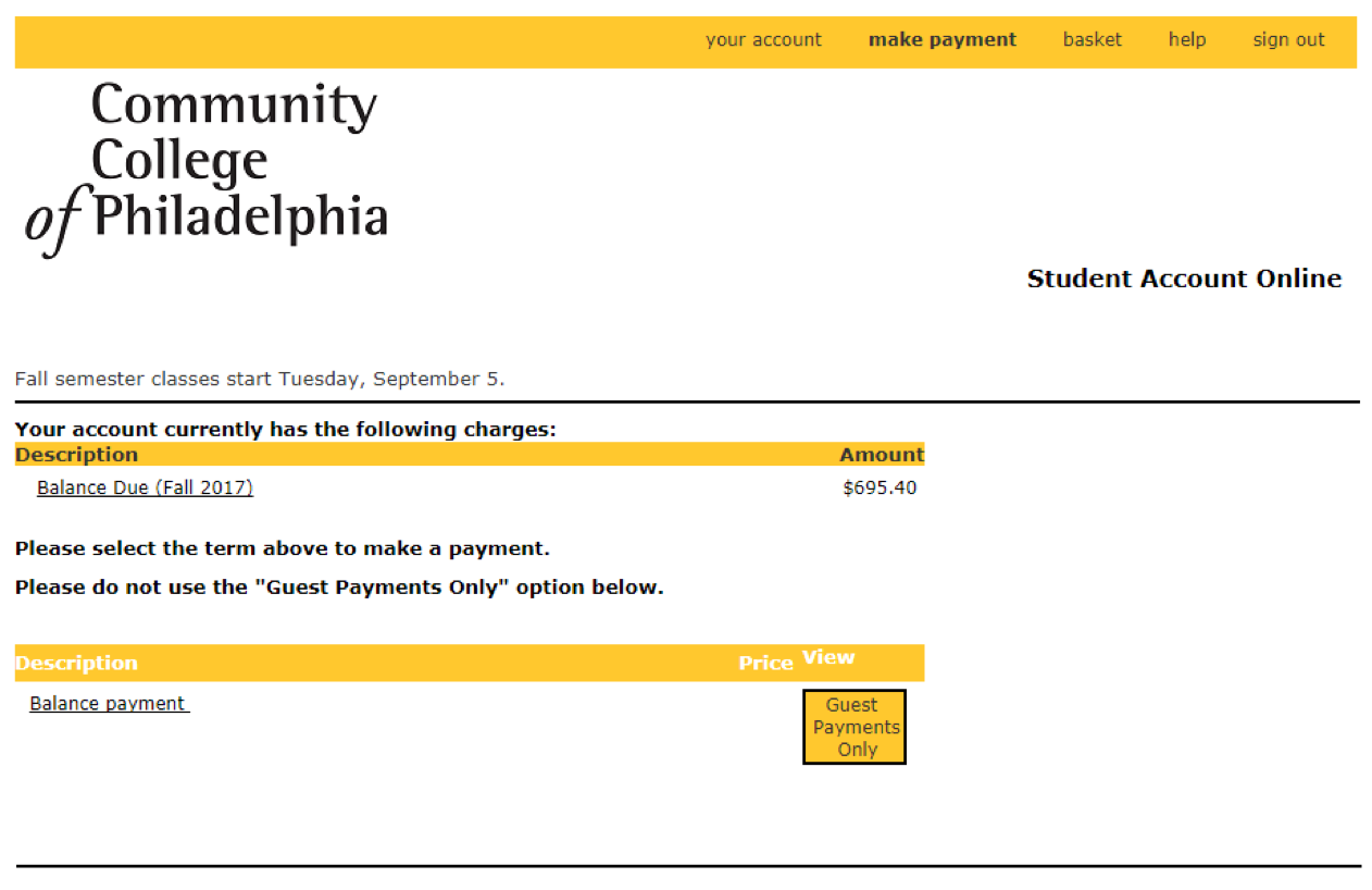 pay your bill community college of philadelphia