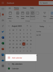 Location of the add calendar link