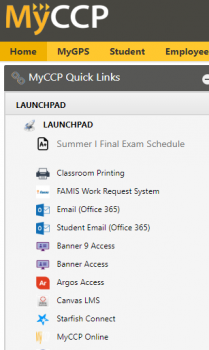 This image shows the opening screen when logging into Starfish as a faculty member.  The important feature of this image is in the left-hand top corner.  The word Starfish is displayed with a hamburger menu (three horizontal lines one on top of the other).