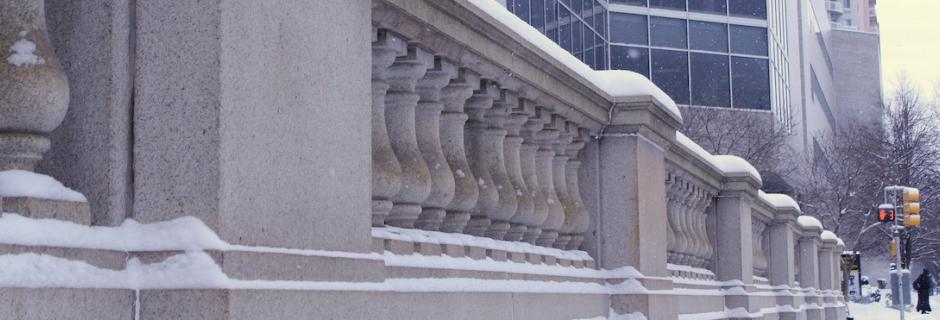 Community College of Philadelphia Main Campus in the snow.