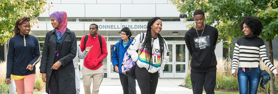 High School Students in front of Bonnell building