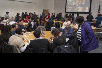 Faculty and staff gather to celebrate the stars