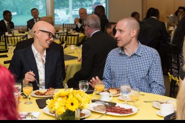 Pathways Magazine featured student and tutor, Cedric Jouin, chats over breakfast.