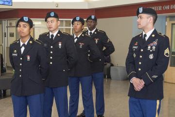 The Color Guard awaits the beginning of the ceremony.