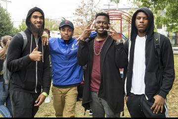 Four students pose for the camera.