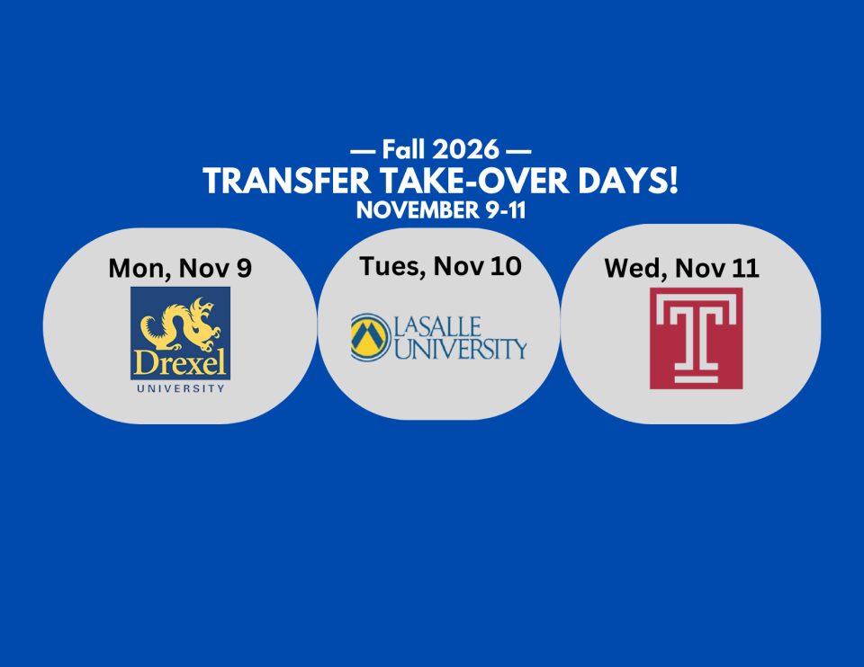 Transfer Take Over Days with dates of events and institution logos