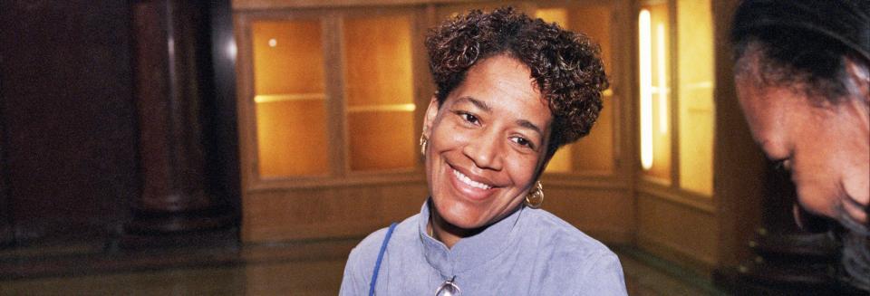 woman smiling