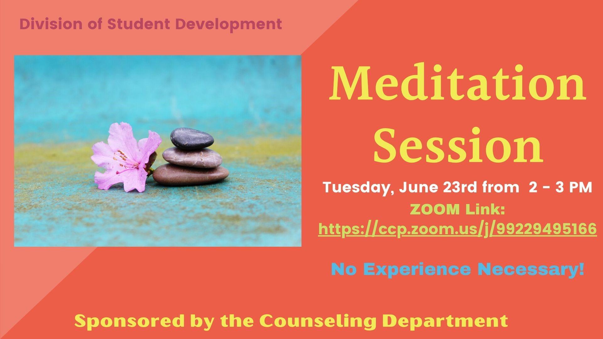 Meditation Session Zoom Community College of Philadelphia