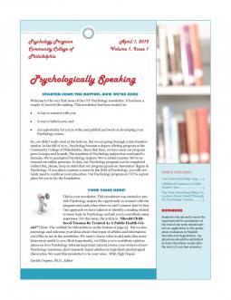 link to Psychologically Speaking, the student newsletter of the Psychology program of the Community College of Philadelphia